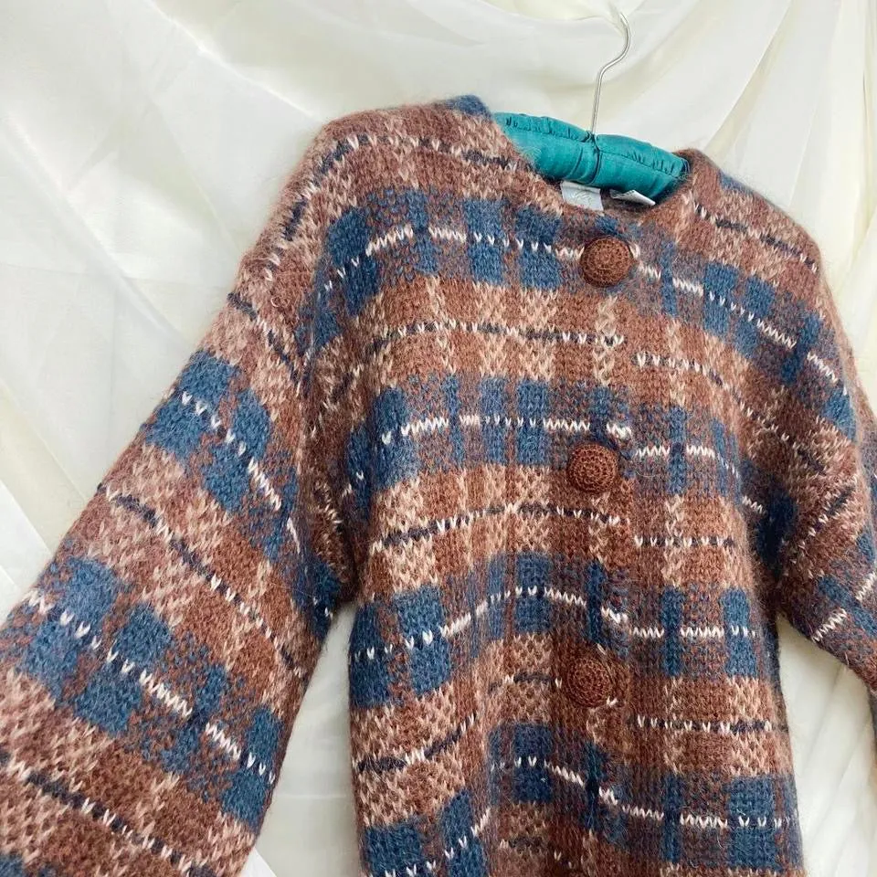 90s Chunky Knit Mohair Cardigan (M)