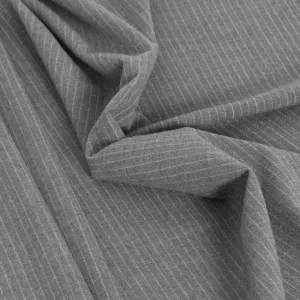 Ash Grey Pinstripe Stretchy Wool 2280