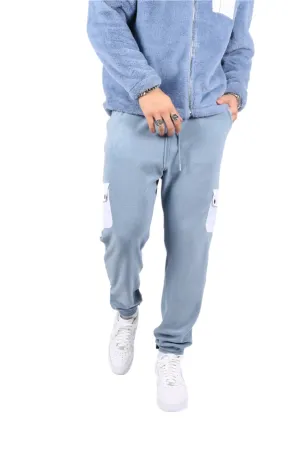 Baby Blue Utility Cargo Polar Fleece Joggers