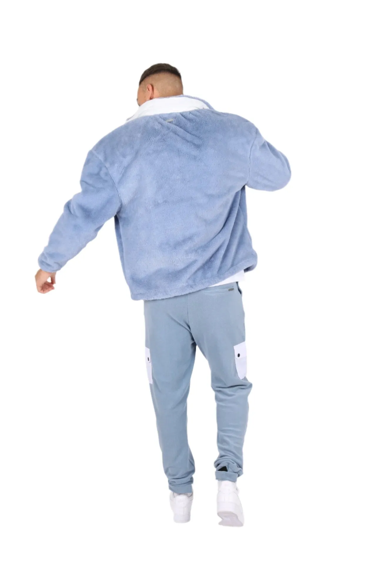 Baby Blue Utility Cargo Polar Fleece Joggers