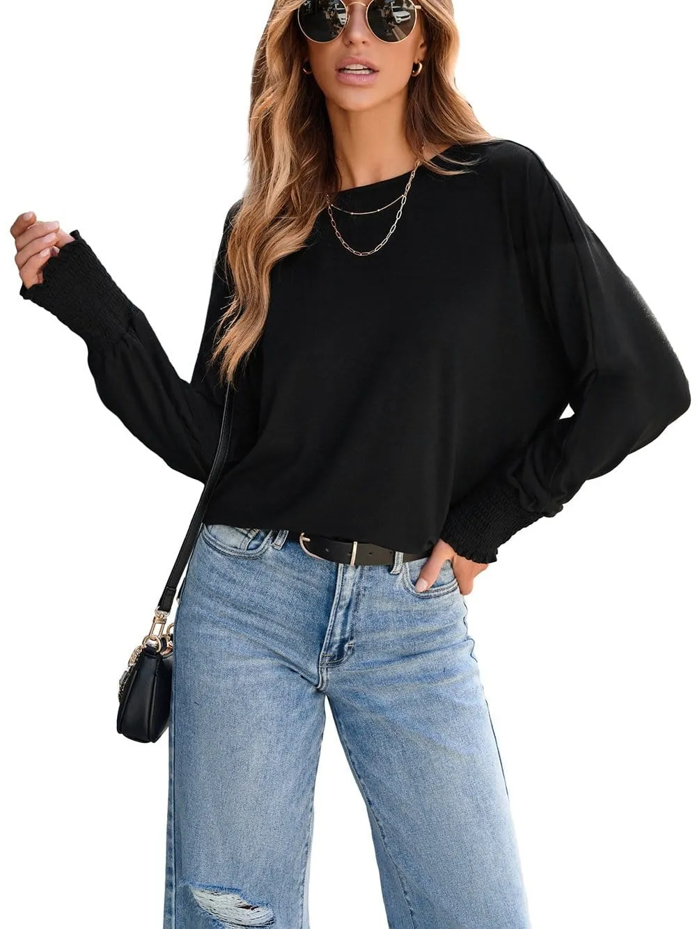 Black Long Sleeve Top for Casual Wear