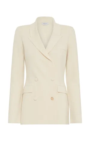 Bowen Knit Jacket in Ivory Merino Wool Cashmere