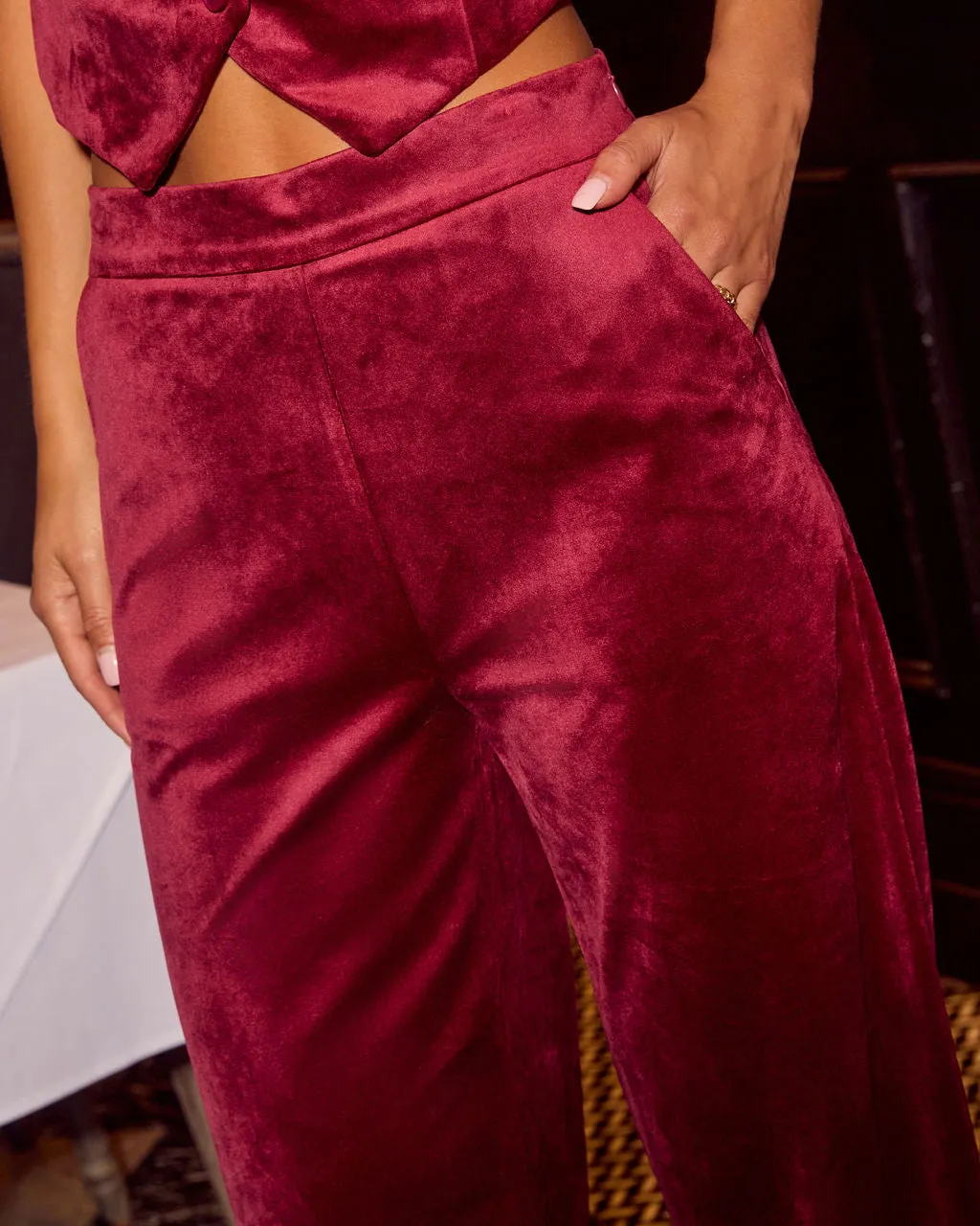 Braley Wide Leg Velvet Pants