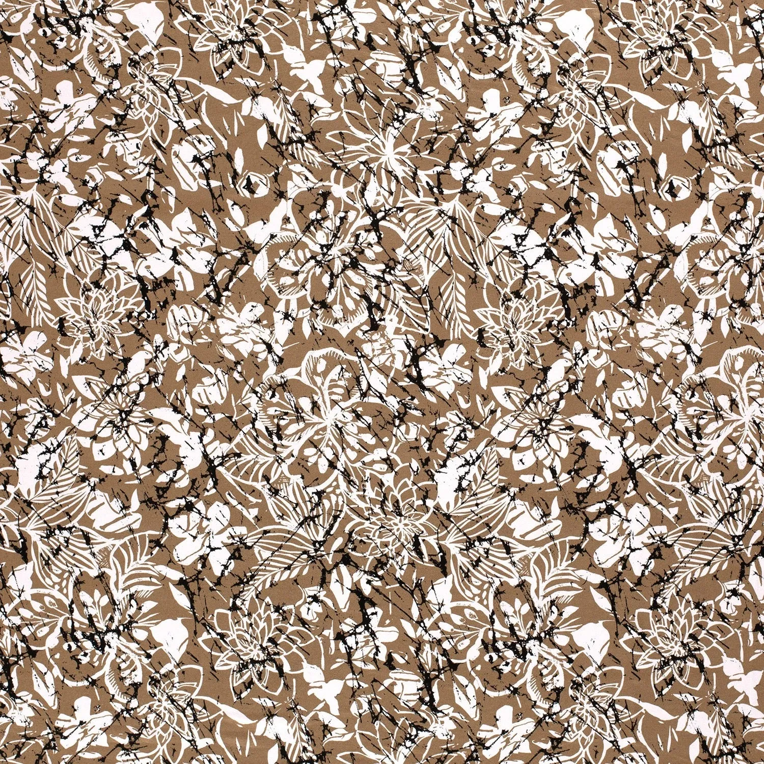 CAMEL FLORAL VISCOSE JERSEY PER METRE SALE