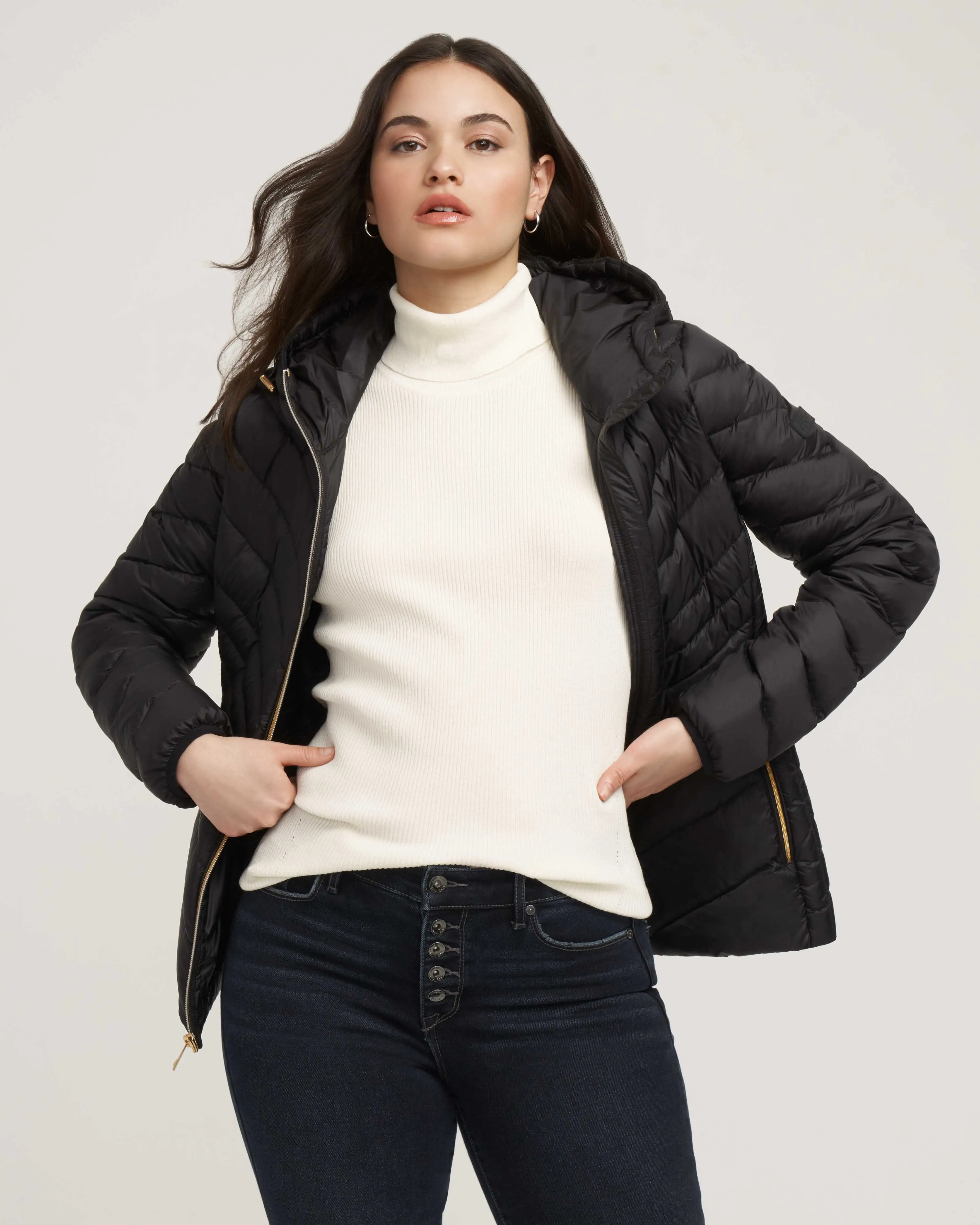 Chevron Packable Puffer Jacket