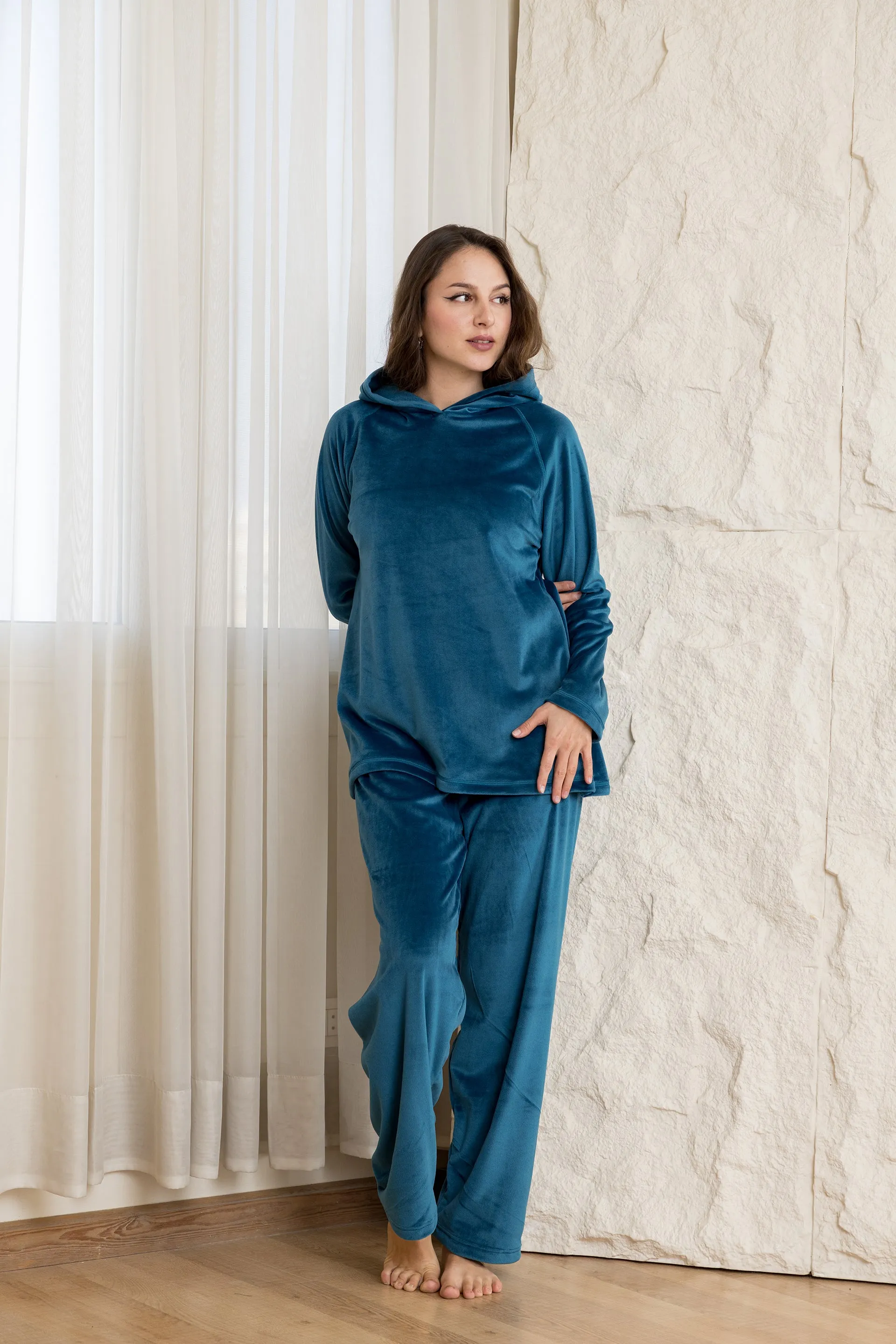 Comfort Hoodie Lounge Set - Teal