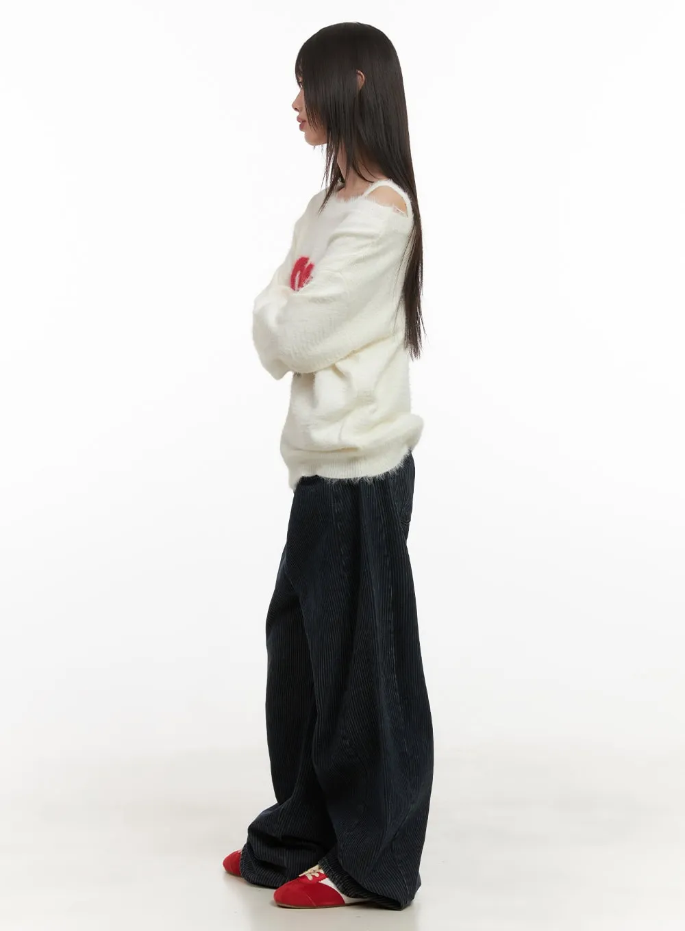 Comfortable Corduroy Wide-Leg Pants CD425