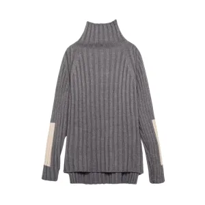 Elbow Patch Turtleneck Sweater