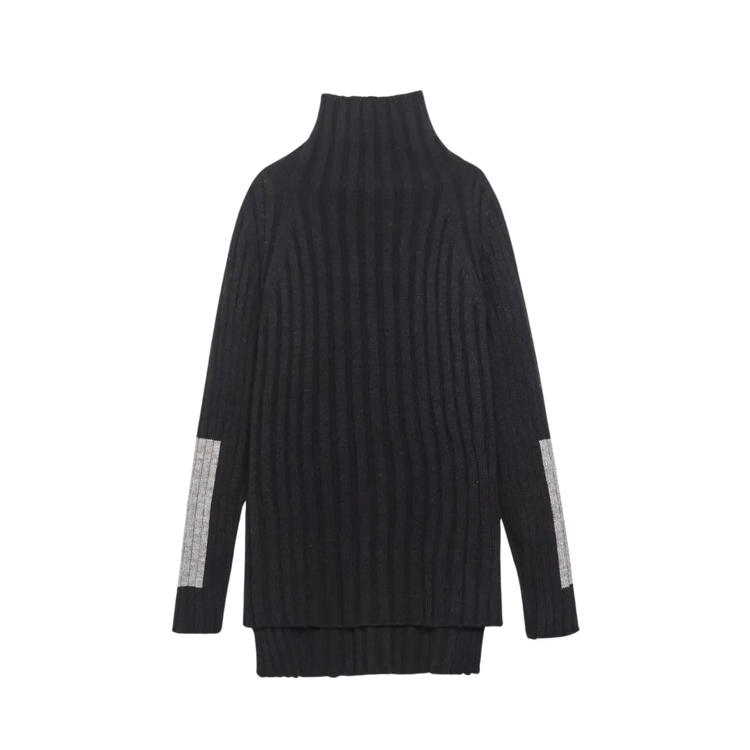 Elbow Patch Turtleneck Sweater