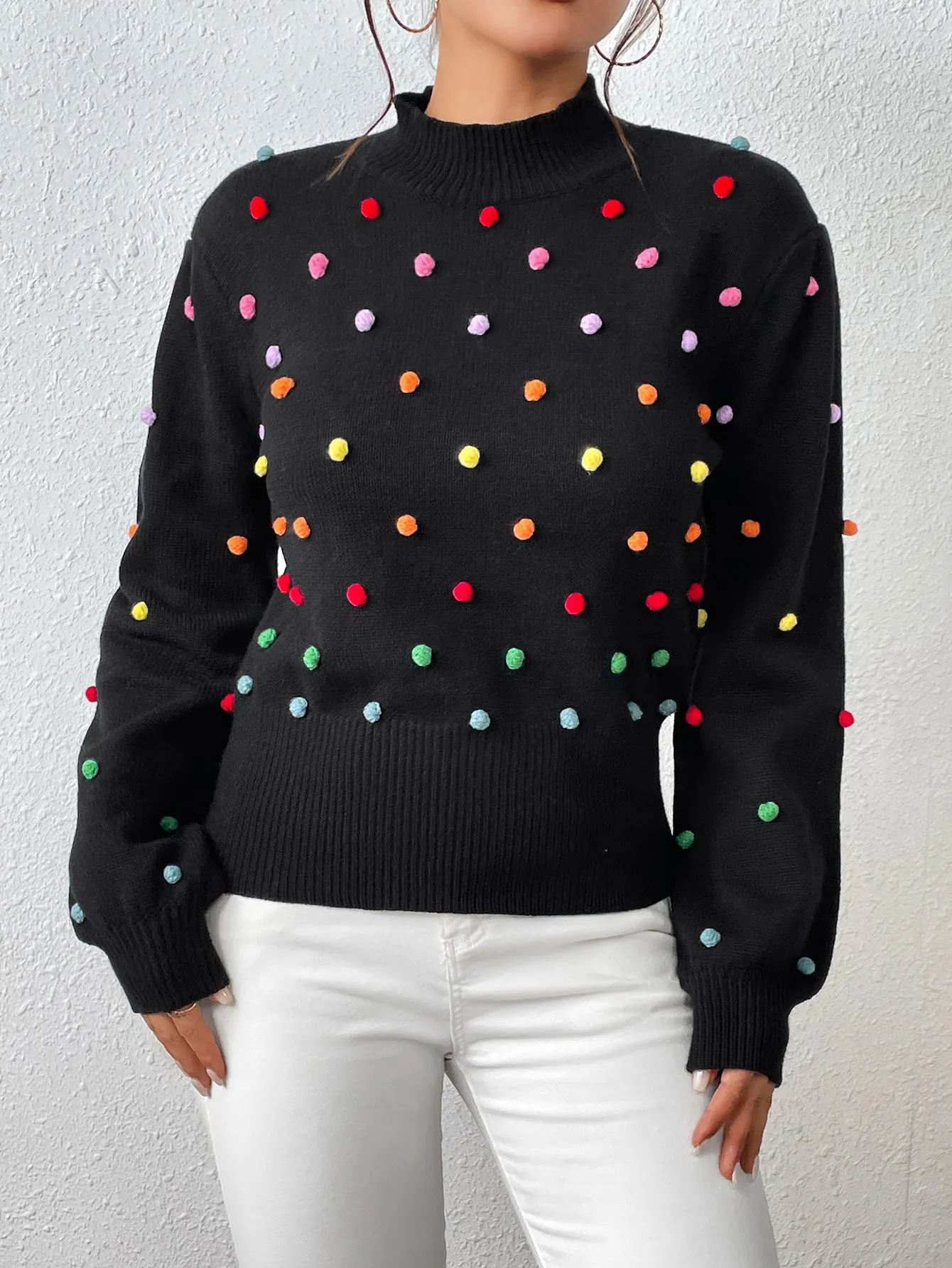 Fashion Colored Ball Sweater