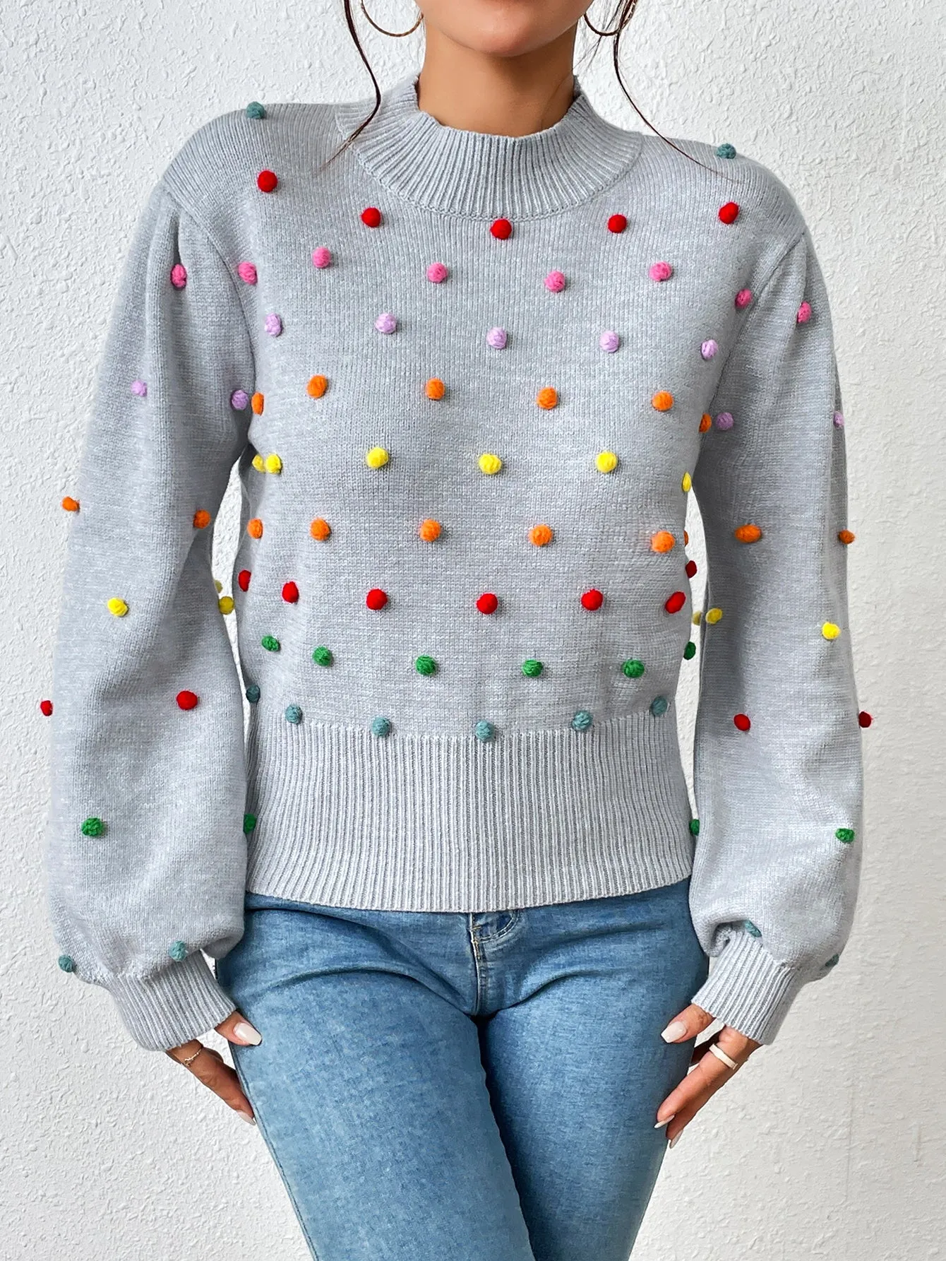 Fashion Colored Ball Sweater