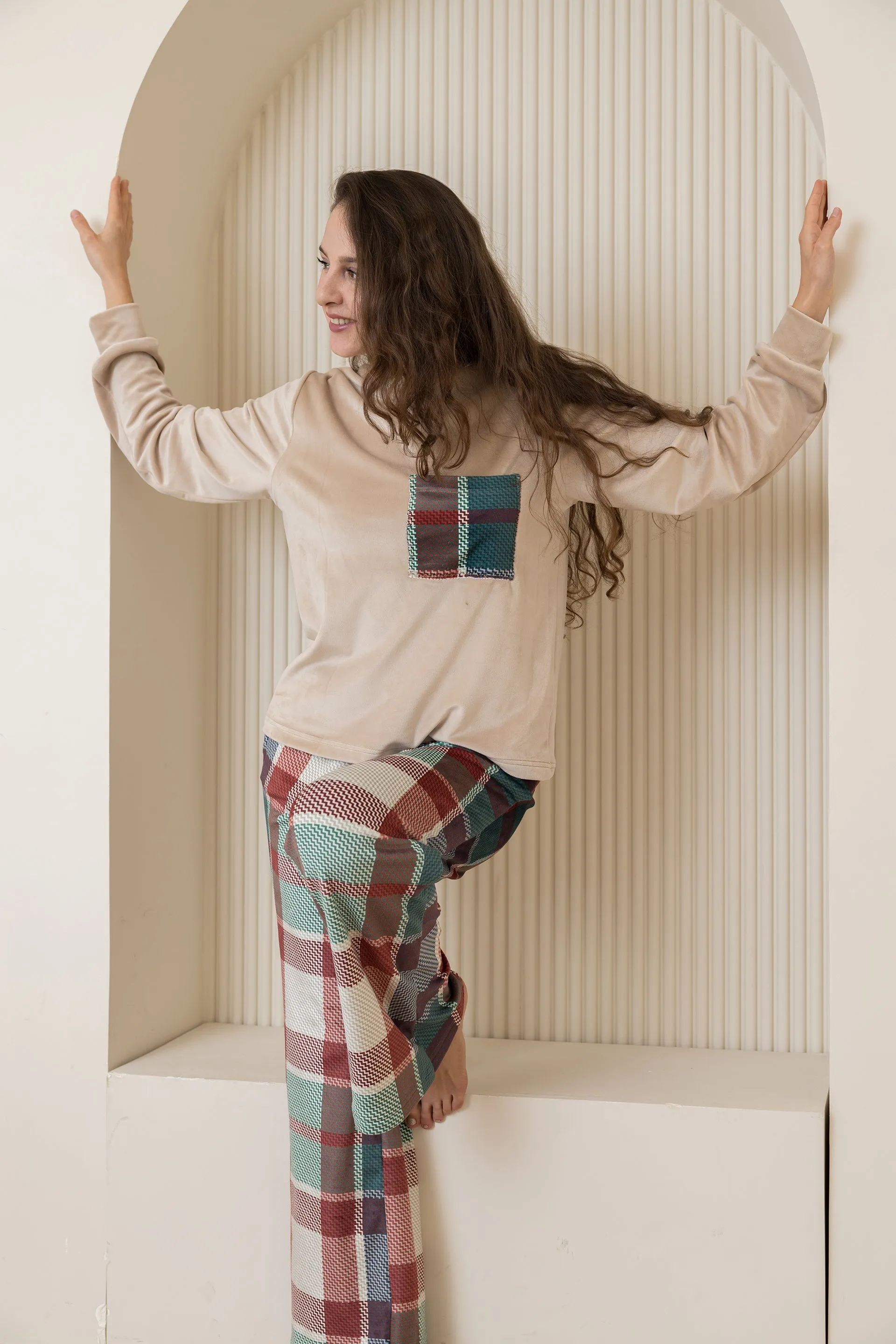 Festive Plaid Basic Pjs - Emerald Green