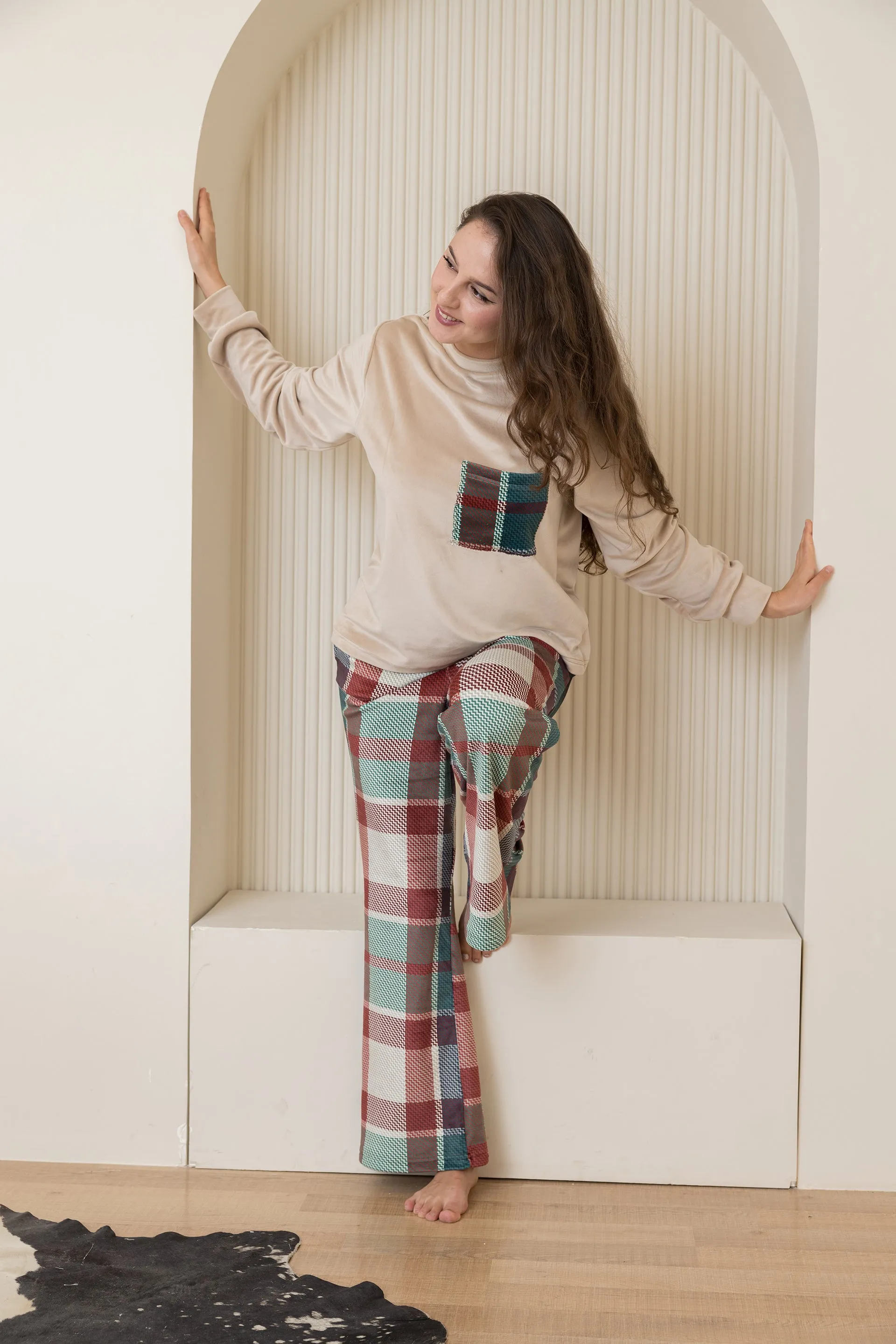 Festive Plaid Basic Pjs - Emerald Green