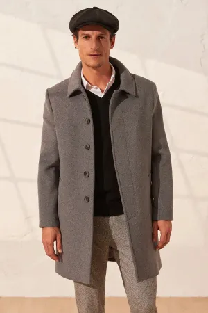 Gray Cashmere Blend Men's Coat