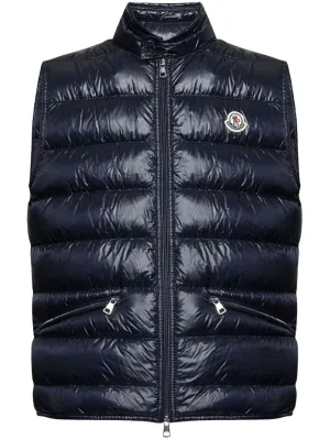 Gui logo-patch puffer gilet