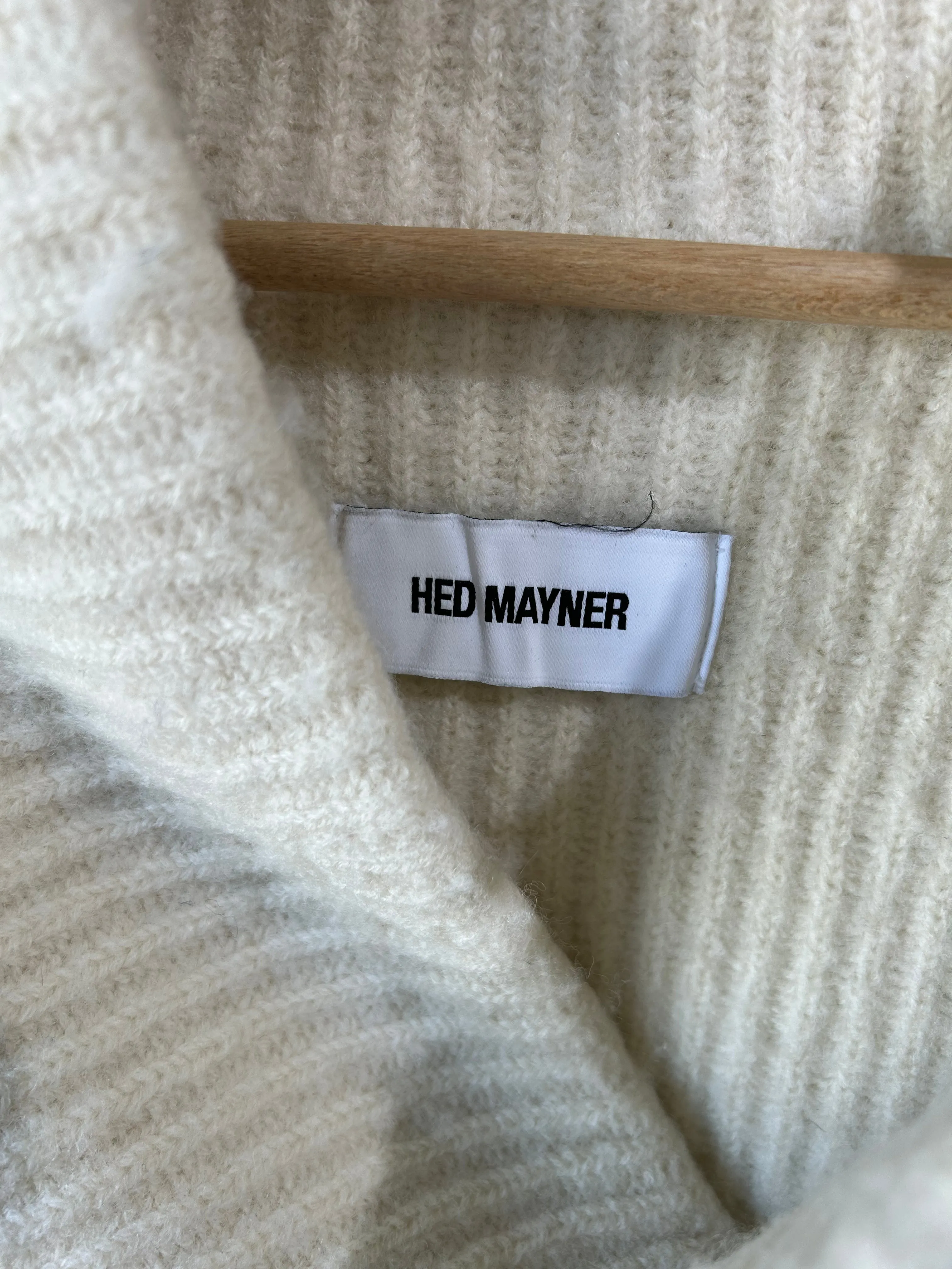 Hed Mayner White Thrashed Sweater