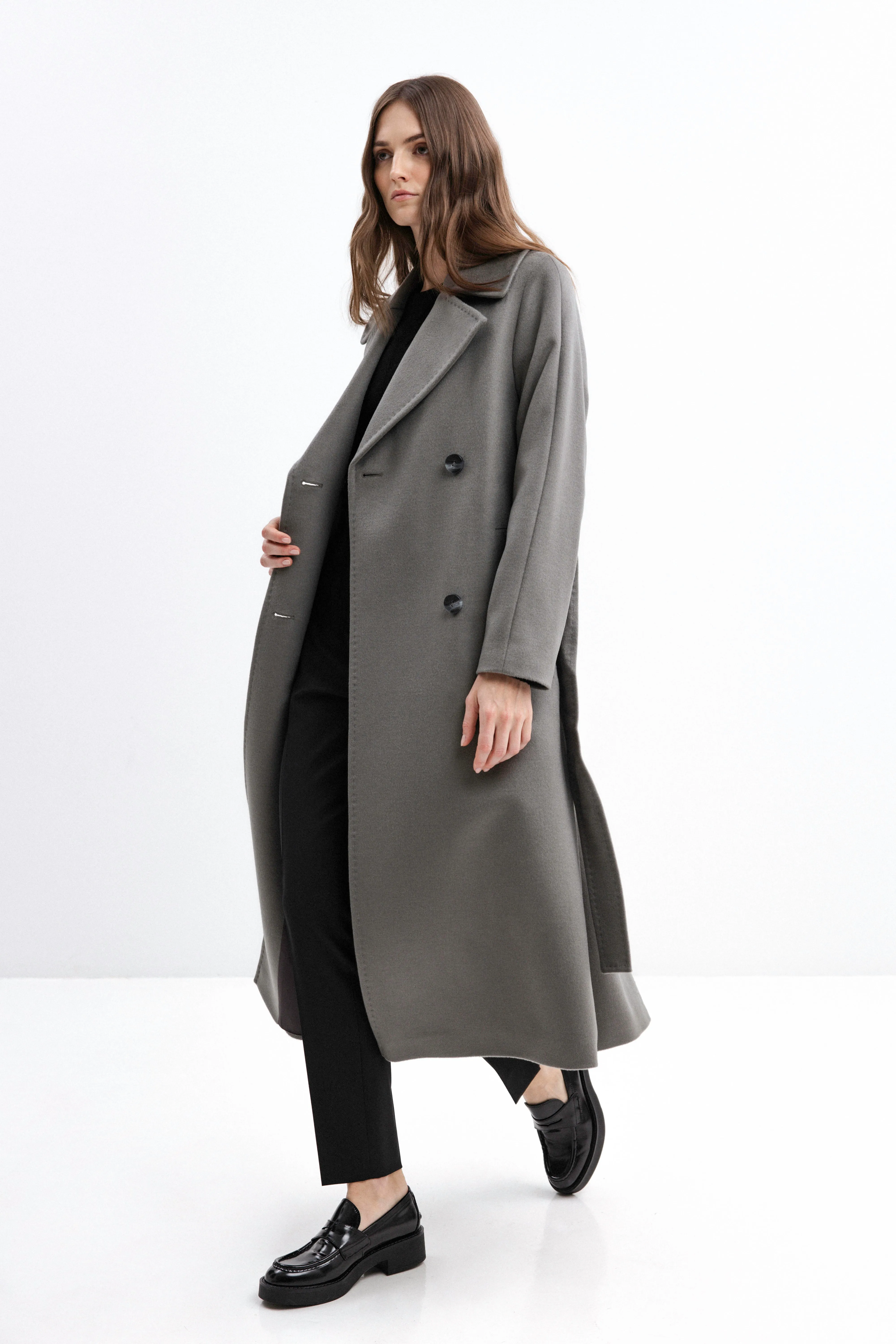 JADE BELTED WOOL COAT