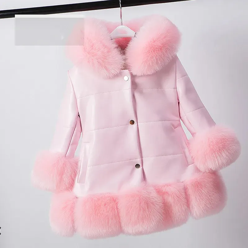 Ke'Mora Patchwork Faux Collar Down Jacket