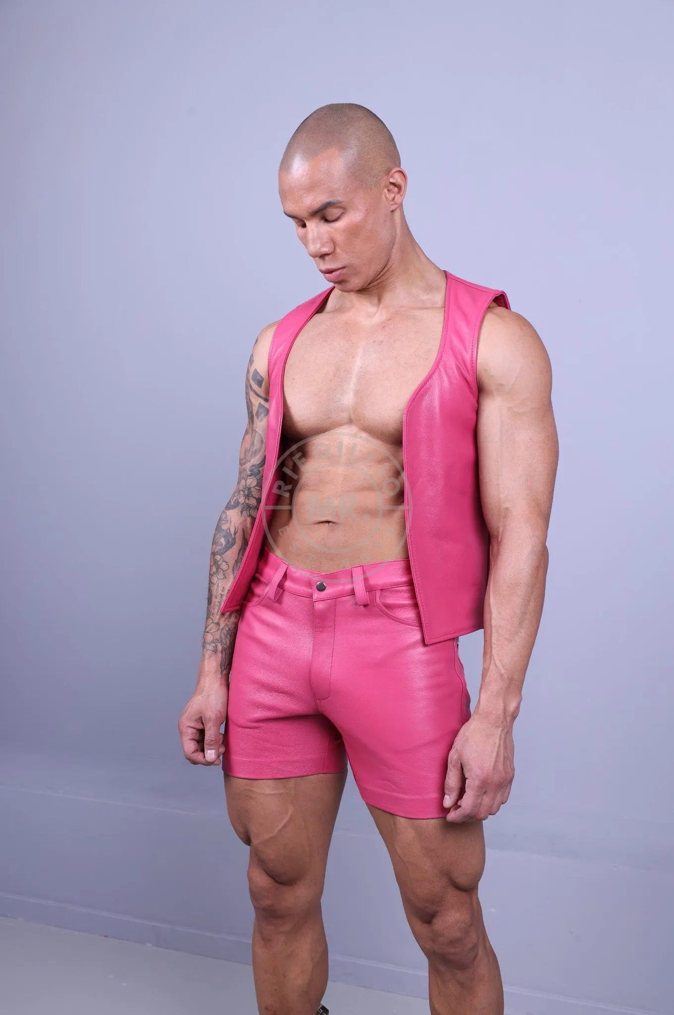 Leather Waistcoat - Pink