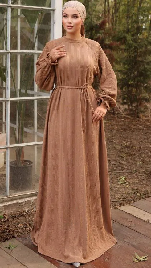 Mahtab Reglan Sleeve Abaya in Knitted Orme Fabric - Keep it Warm This Fall