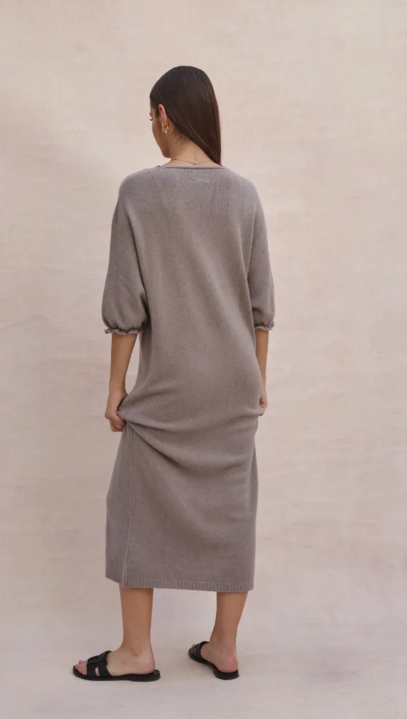 MARLIE KNIT DRESS - SMOKE