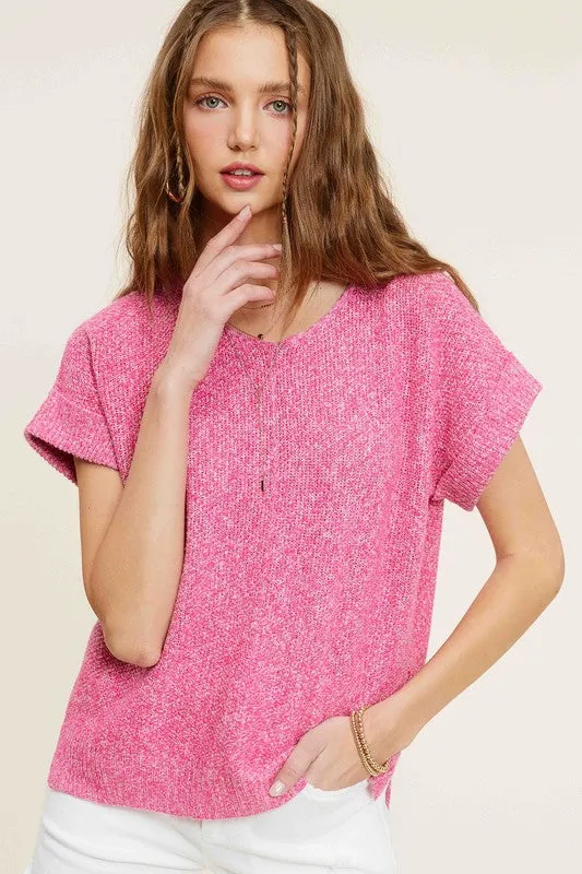 Megan Soft Lightweight Short Sleeve Sweater Top