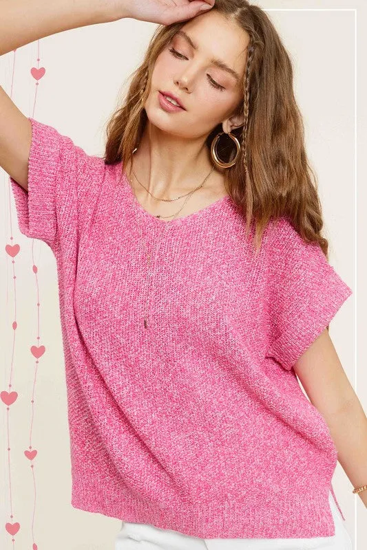 Megan Soft Lightweight Short Sleeve Sweater Top