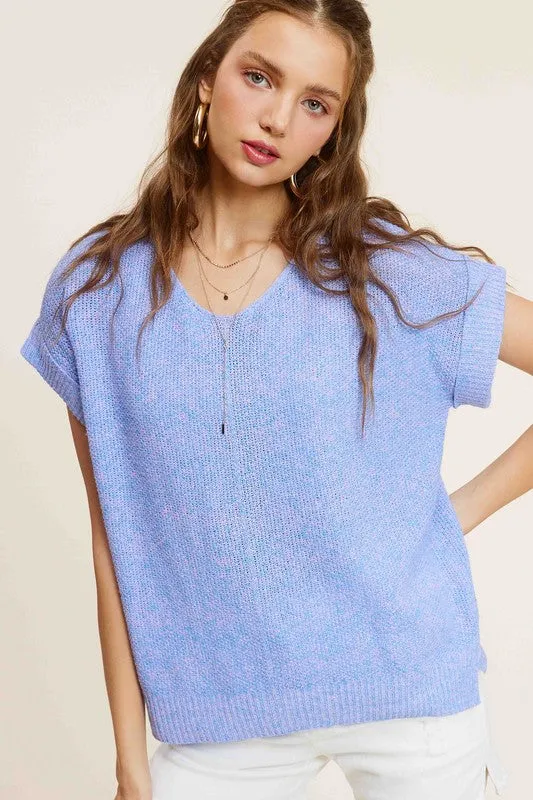 Megan Soft Lightweight Short Sleeve Sweater Top