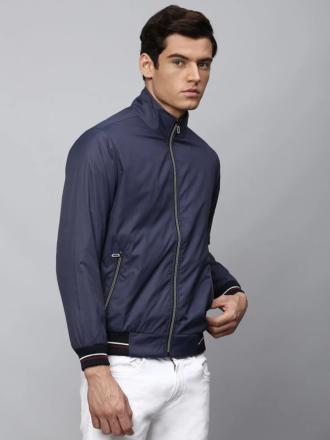 Men's Navy Regular Fit Winterwear Jackets