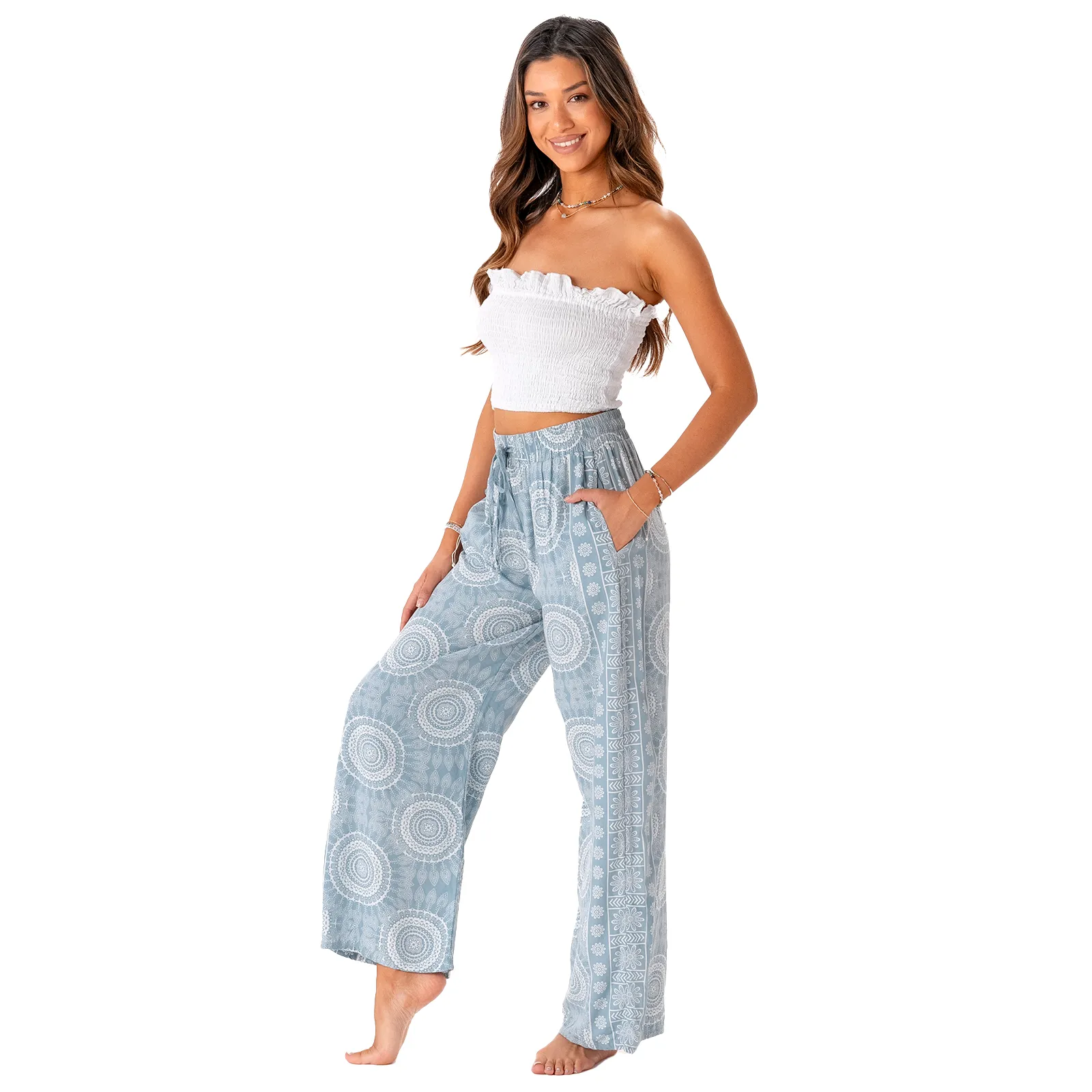 Moon Shadow Wide Leg Drawstring Pants