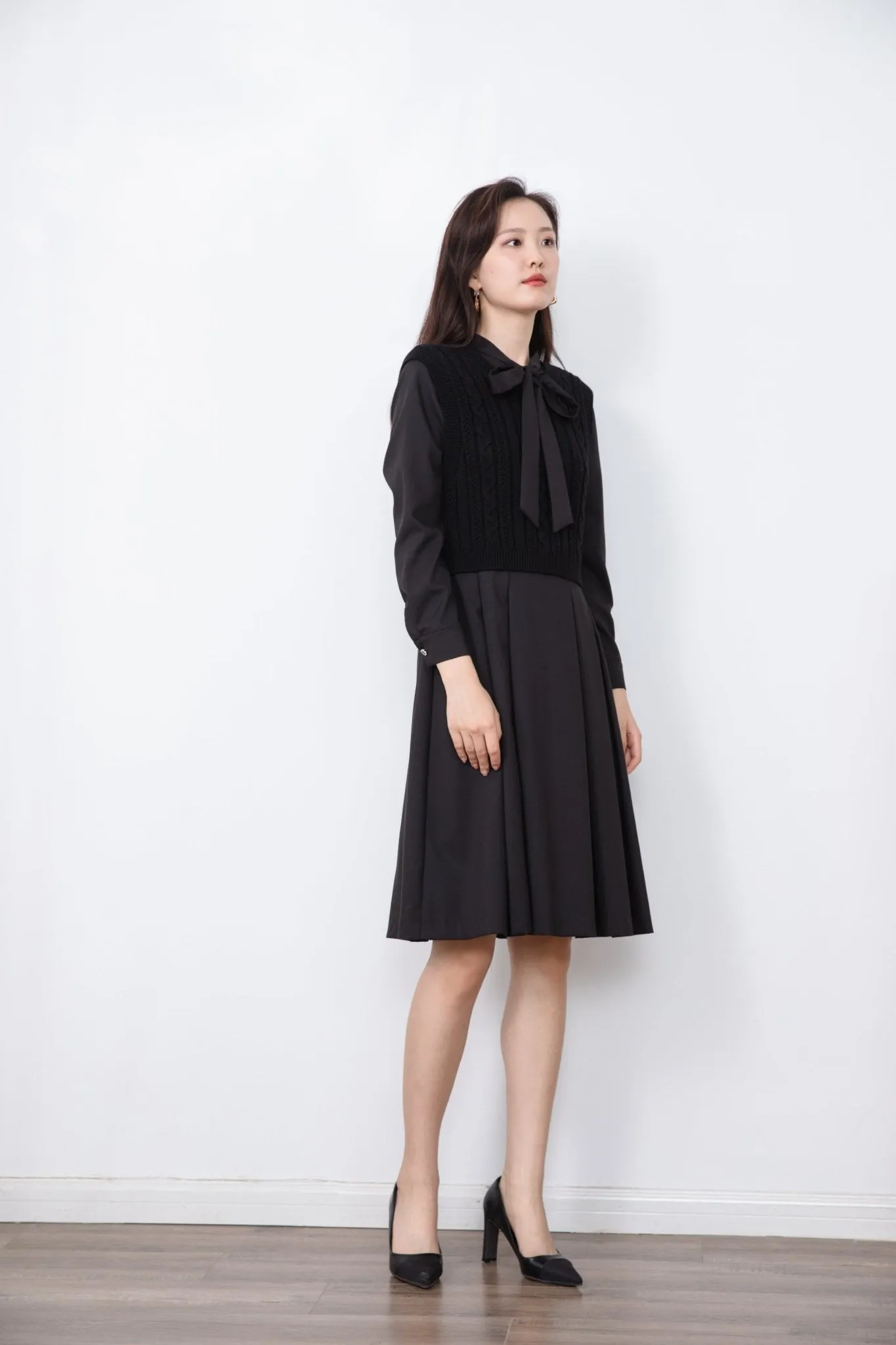 Needle Shuttle Black Dress