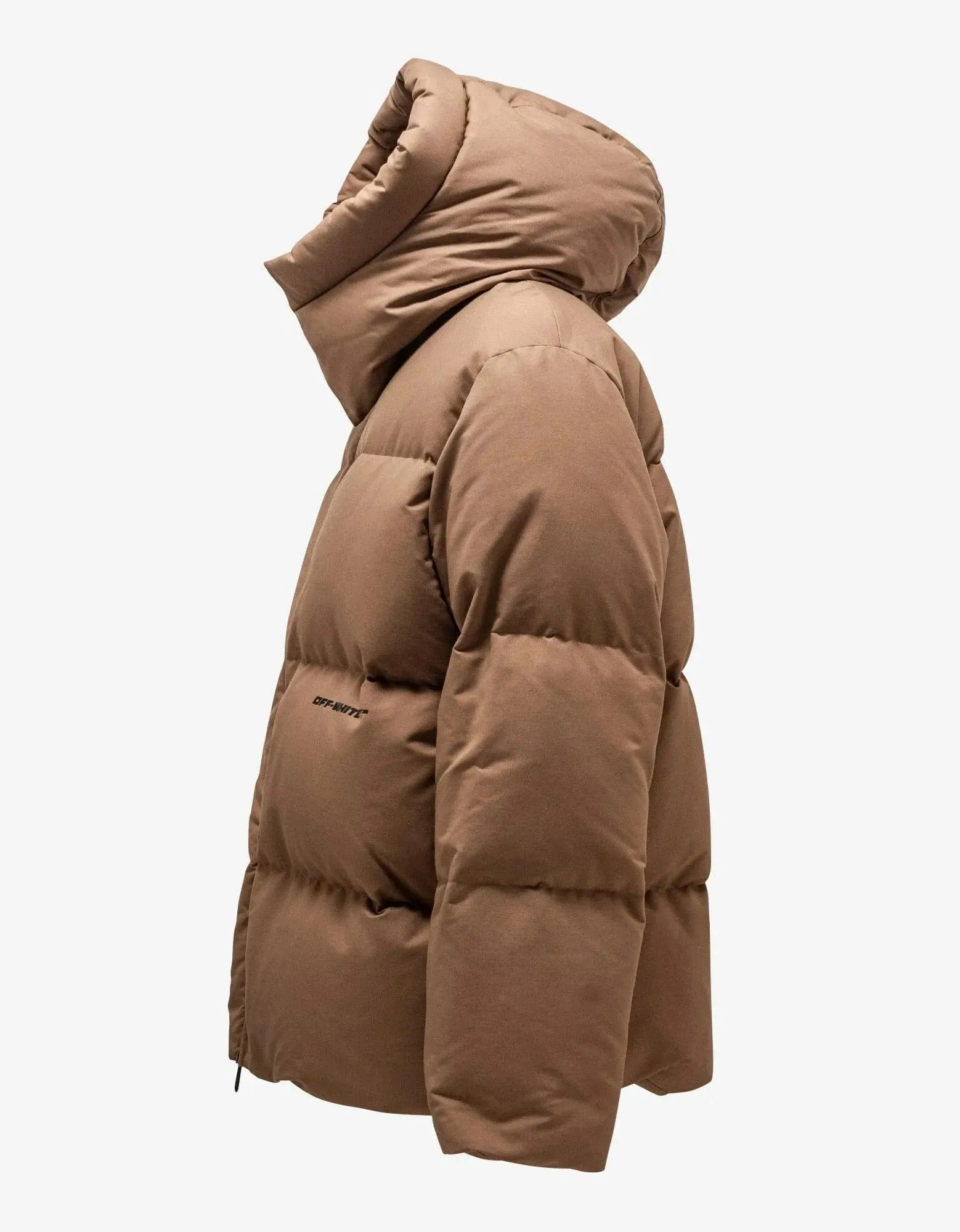 Off-White Camel OW Race Canvas Down Puffer Jacket