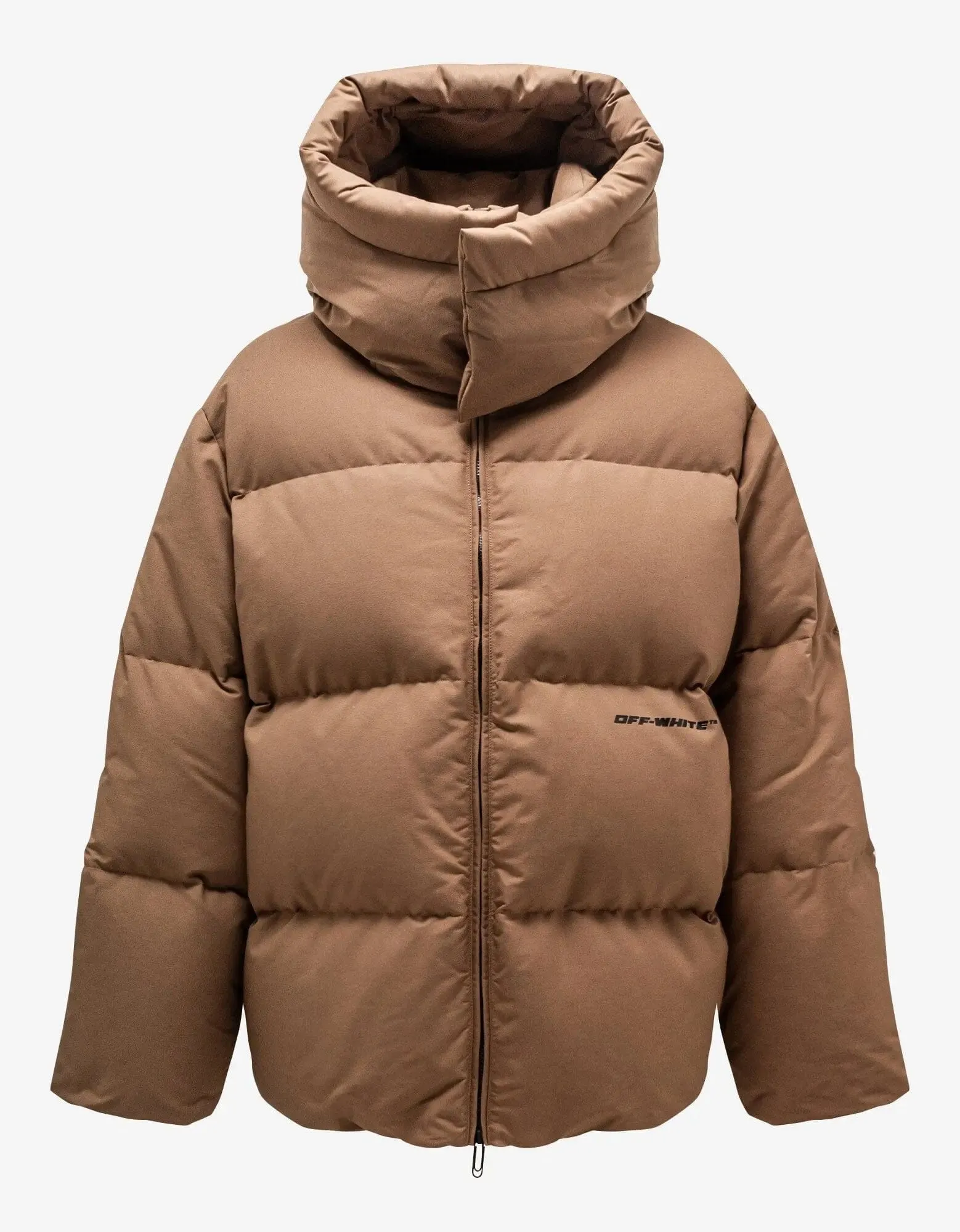 Off-White Camel OW Race Canvas Down Puffer Jacket