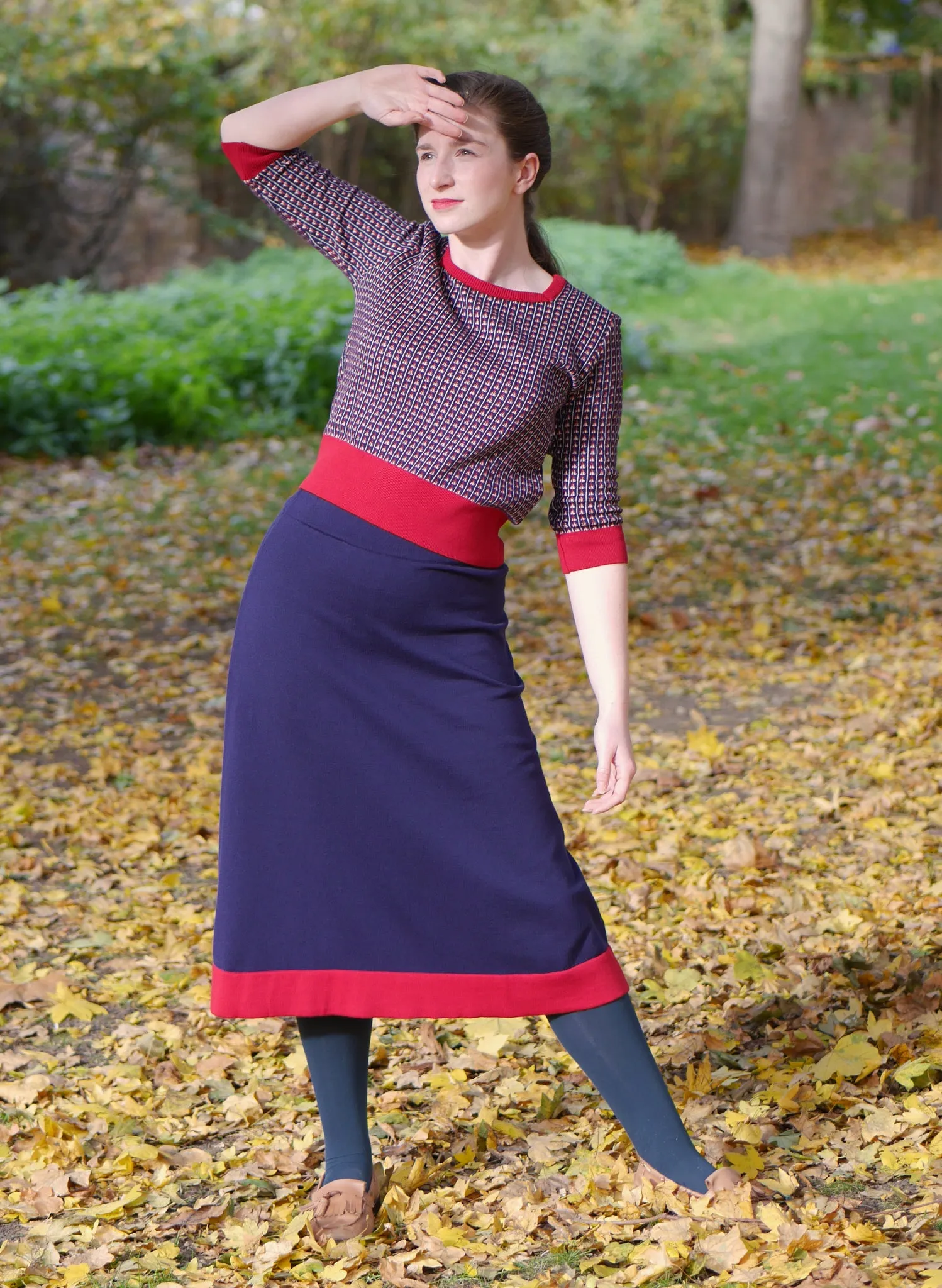 Otti 2-Piece - Navy Rocket Knitted Top and Skirt