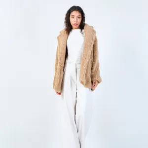 Oversized teddy coat with lapel collar wholesale