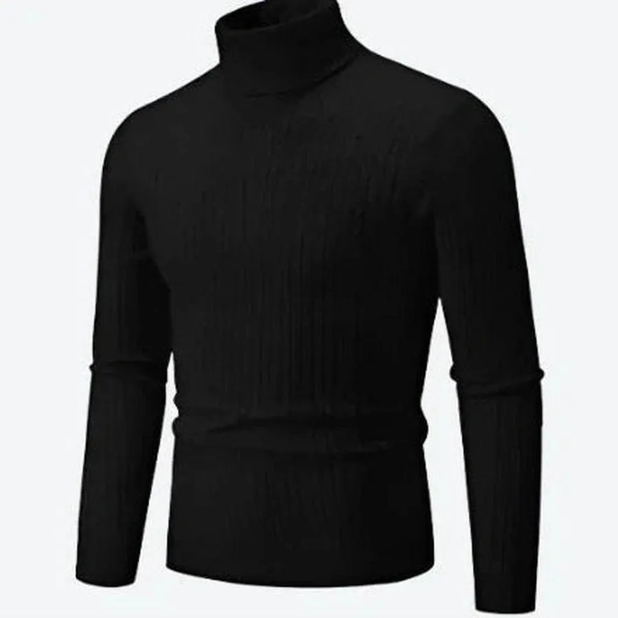 Quality Ribbed Knit Turtleneck Sweaters