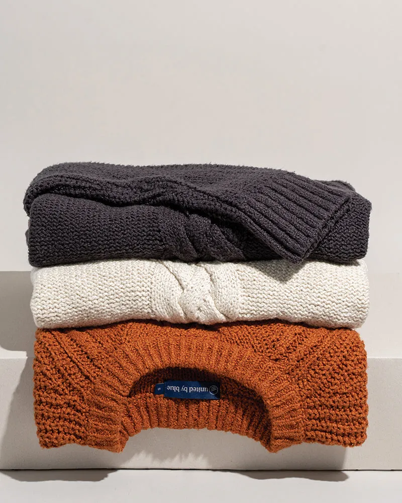 Recycled Cotton Cable Crew Sweater