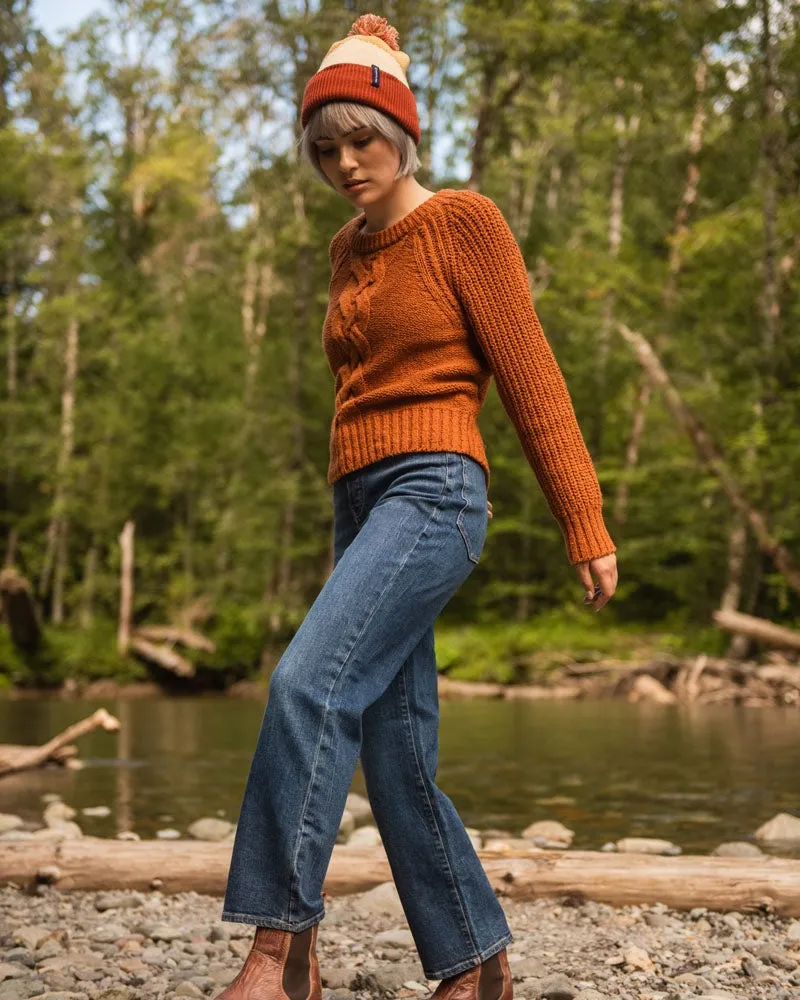 Recycled Cotton Cable Crew Sweater