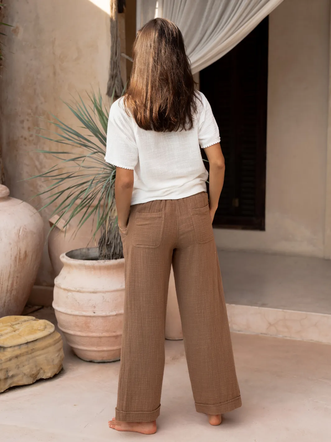 Sancia Cotton Pants Desert Sand