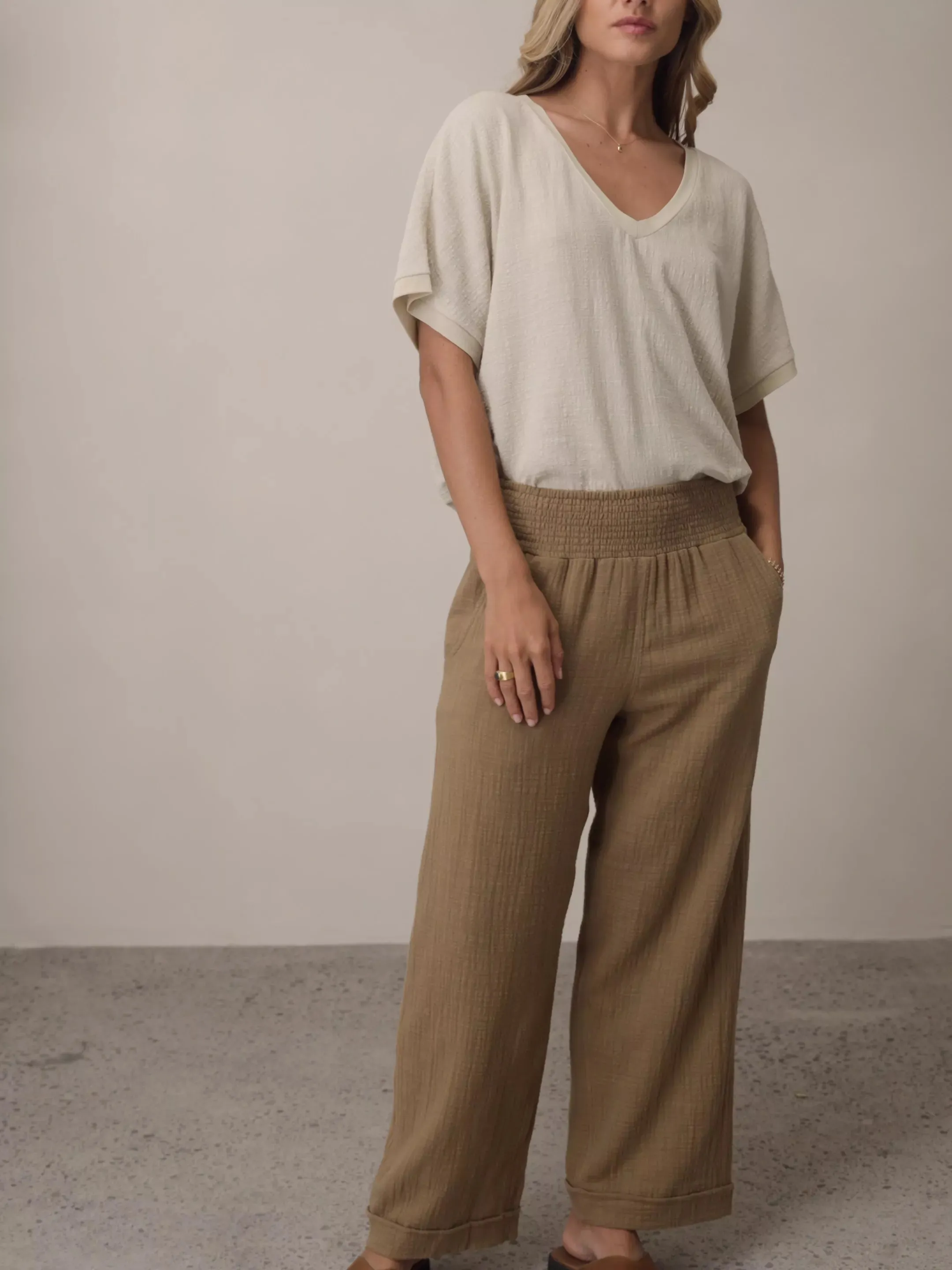 Sancia Cotton Pants Desert Sand