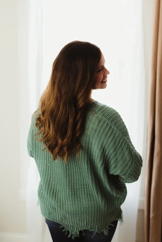 Soft Frayed Sweater