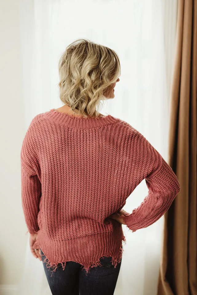 Soft Frayed Sweater