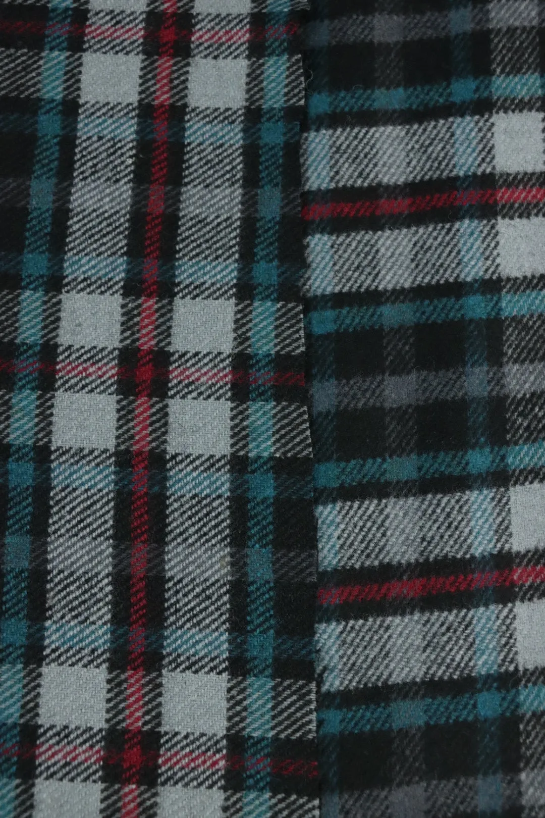 Teal/Magenta/Gray/Black Plaid Mid-Weight Woven Wool