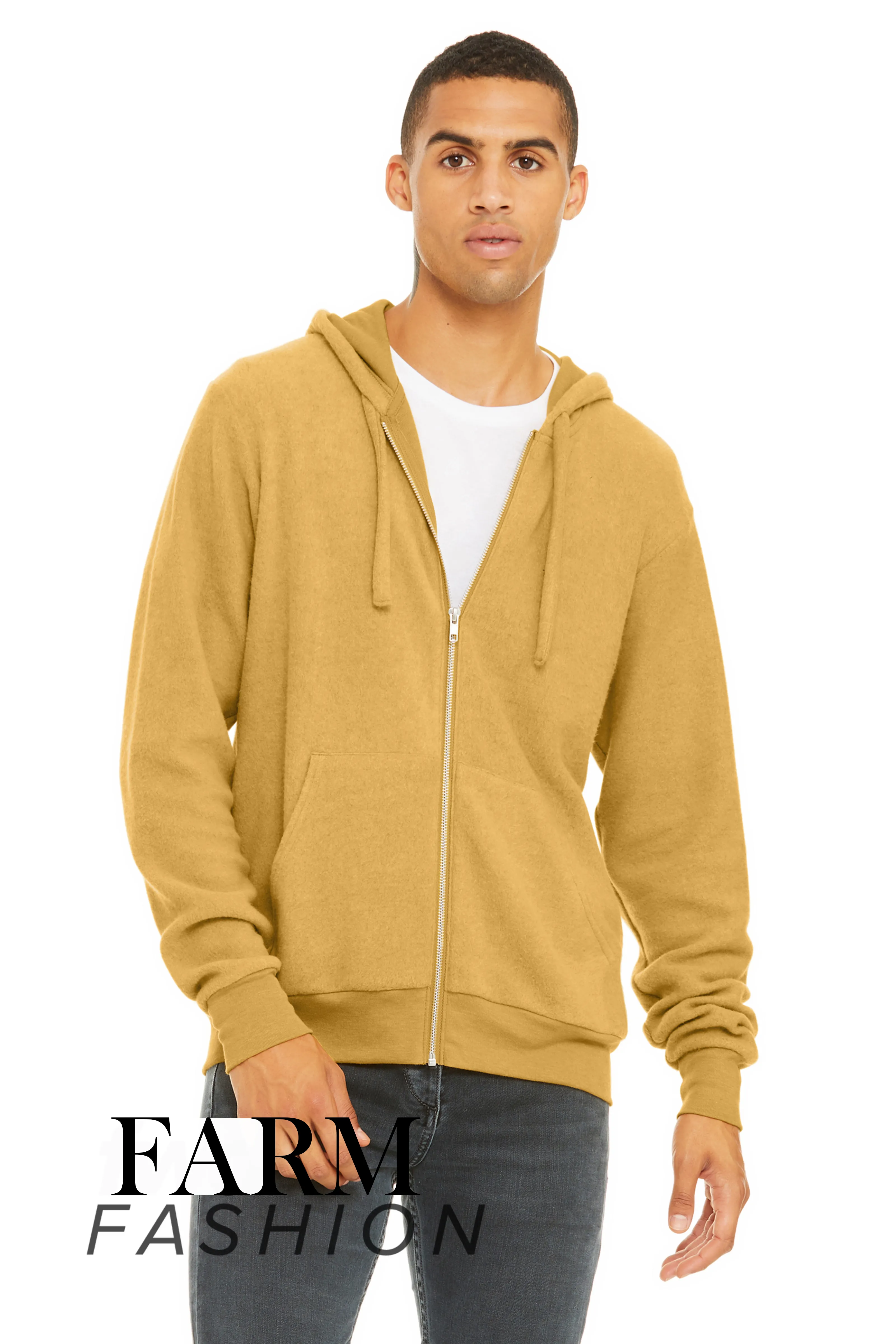 The Statement Sueded Fleece Full Zip Hoodie