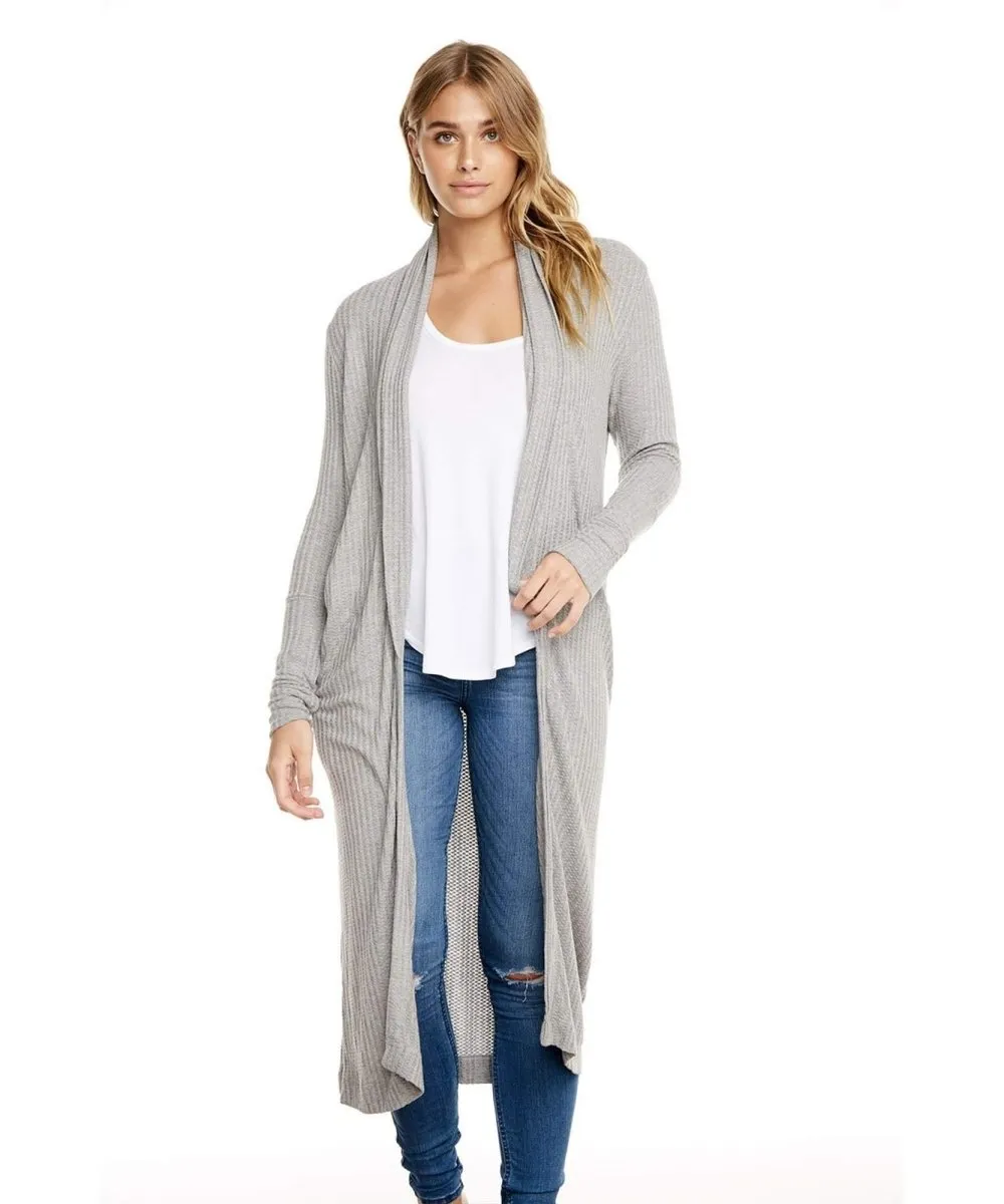 Thermal L/S Shawl Cardigan Heather Grey