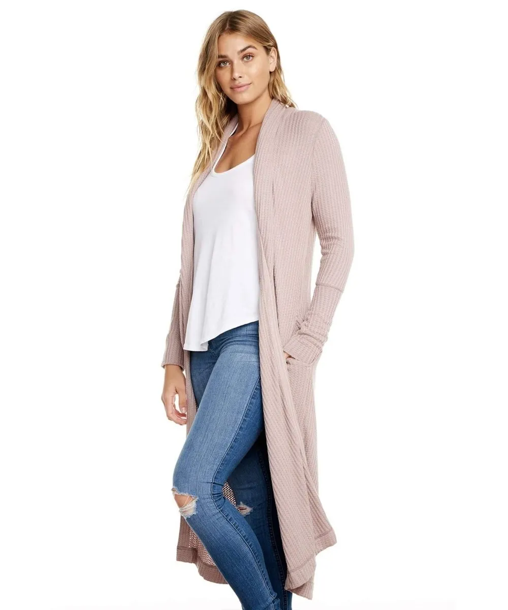 Thermal L/S Shawl Cardigan Rose