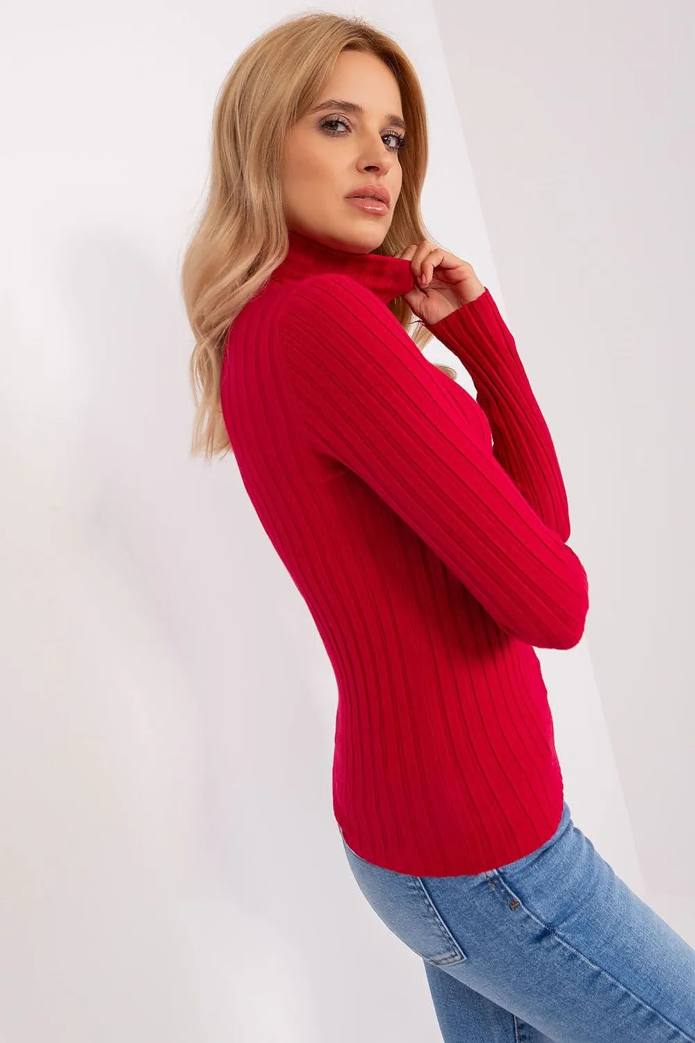 Turtleneck Sweater in Red